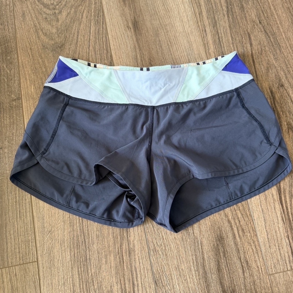 Lululemon Speed Up Low Rise Shorts 3" - Sz 4 Lined Zip Pocket Multicolor